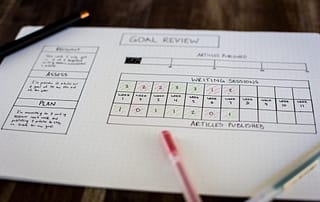photo of someone setting business goals